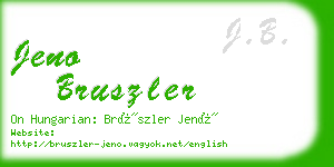 jeno bruszler business card